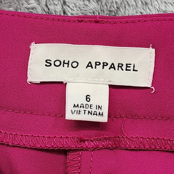 Soho Apparel Pants Womens 6 Pink High Rise Crop Wide Leg Flowy Preppy Office - Picture 3 of 10